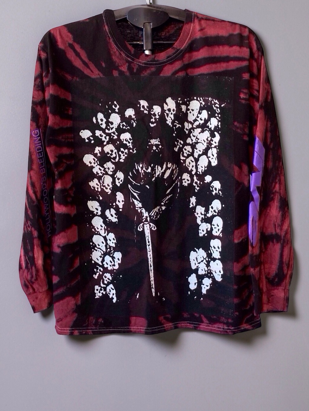 Post Malone Hollywood’s Bleeding 2019 Tour Tie Dye Long Sleeve Tee L